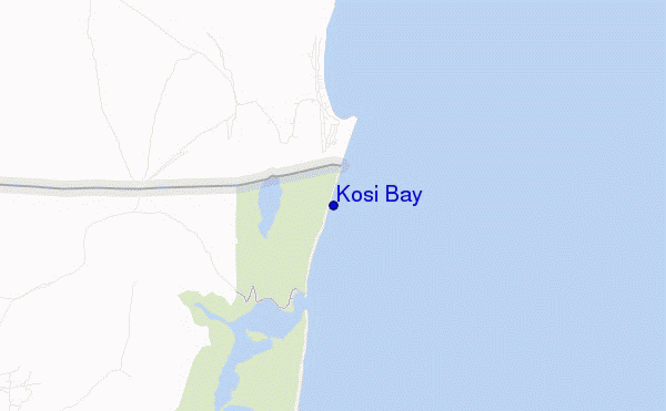mapa de ubicación de Kosi Bay