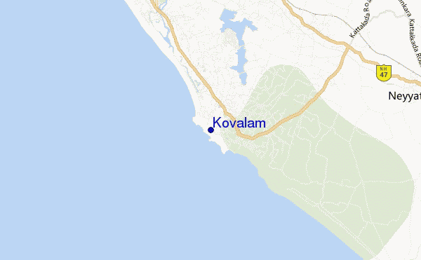 mapa de ubicación de Kovalam