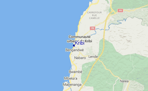mapa de ubicación de Kribi