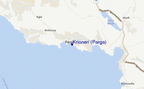 mapa de ubicación de Krioneri (Parga)