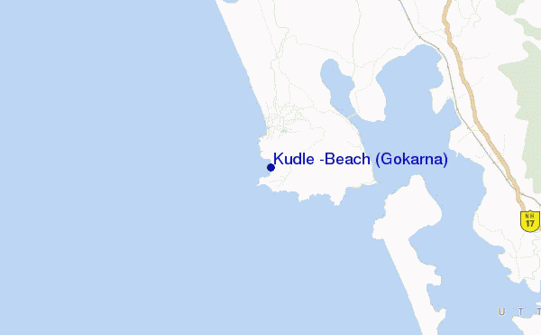 mapa de ubicación de Kudle -Beach (Gokarna)