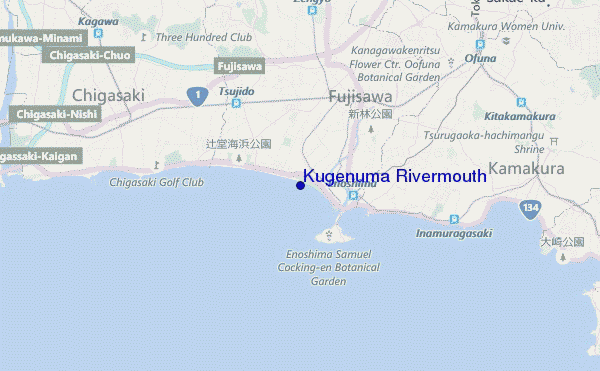 mapa de ubicación de Kugenuma Rivermouth