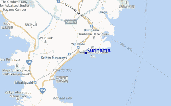mapa de ubicación de Kurihama