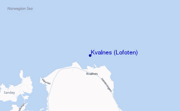 mapa de ubicación de Kvalnes (Lofoten)