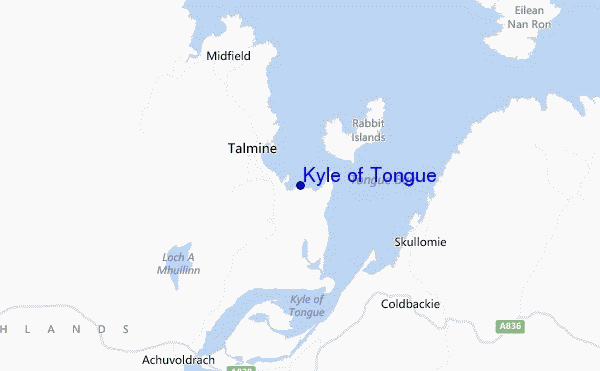 mapa de ubicación de Kyle of Tongue