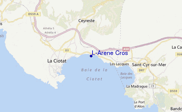 mapa de ubicación de L'Arene Cros