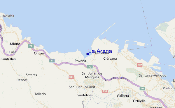 mapa de ubicación de La Arena