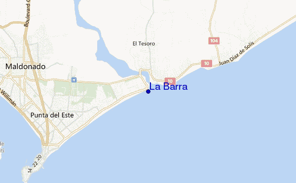 mapa de ubicación de La Barra