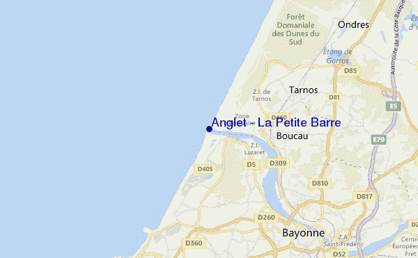 mapa de ubicación de Anglet - La Petite Barre
