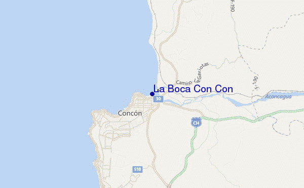 mapa de ubicación de La Boca Con Con