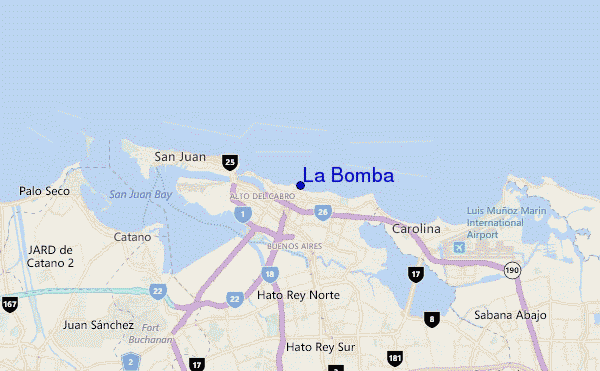 mapa de ubicación de La Bomba