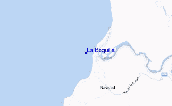 mapa de ubicación de La Boquilla