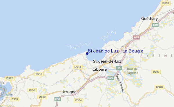mapa de ubicación de St Jean de Luz - La Bougie