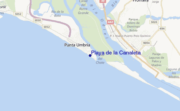 mapa de ubicación de Playa de la Canaleta