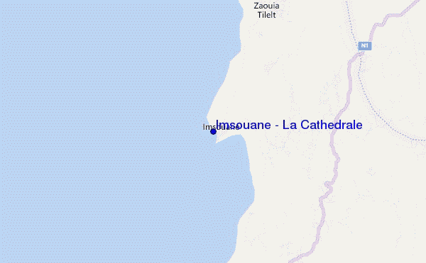 mapa de ubicación de Imsouane - La Cathedrale