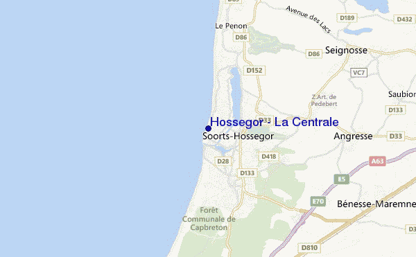 mapa de ubicación de Hossegor - La Centrale