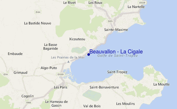 mapa de ubicación de Beauvallon - La Cigale