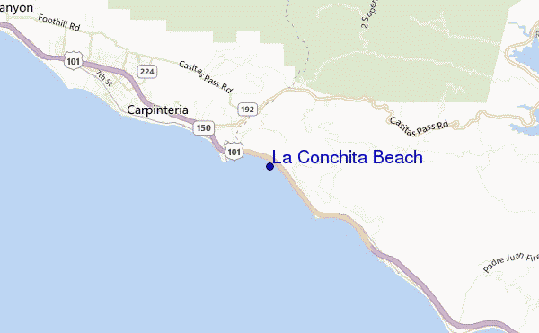 mapa de ubicación de La Conchita Beach