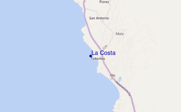 mapa de ubicación de La Costa