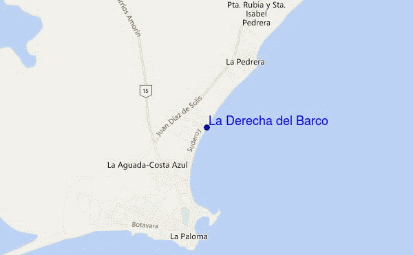 mapa de ubicación de La Derecha del Barco