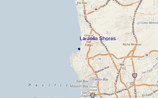 mapa de ubicación de La Jolla Shores
