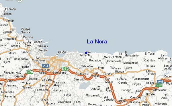 mapa de ubicación de La Nora