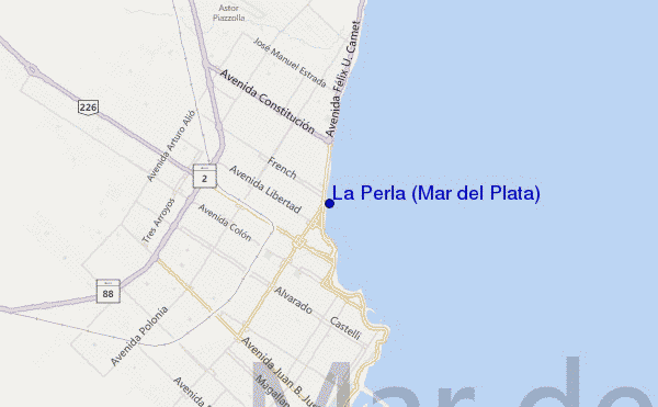 mapa de ubicación de La Perla (Mar del Plata)