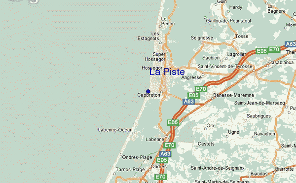 mapa de ubicación de Capbreton - La Piste