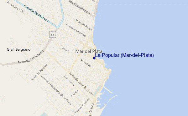 mapa de ubicación de La Popular (Mar-del-Plata)