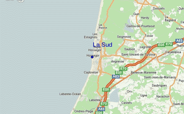 mapa de ubicación de Hossegor - La Sud