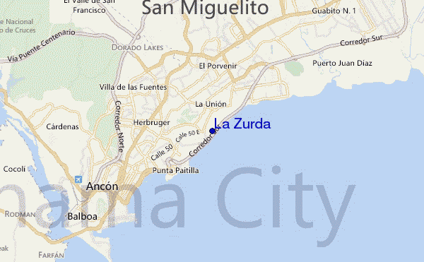 mapa de ubicación de La Zurda