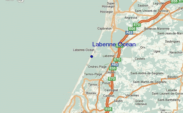 mapa de ubicación de Labenne Ocean