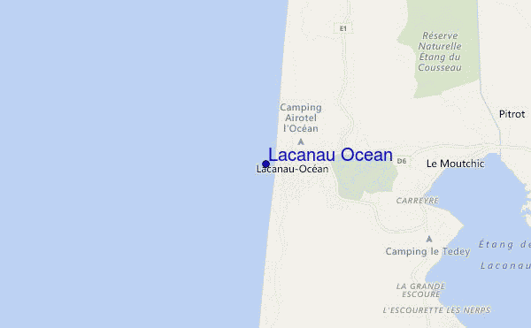 mapa de ubicación de Lacanau Ocean