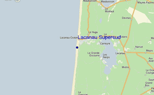 mapa de ubicación de Lacanau - Supersud
