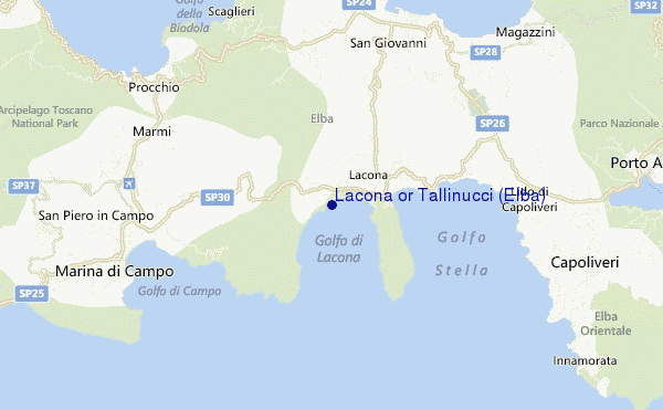 mapa de ubicación de Lacona or Tallinucci (Elba)