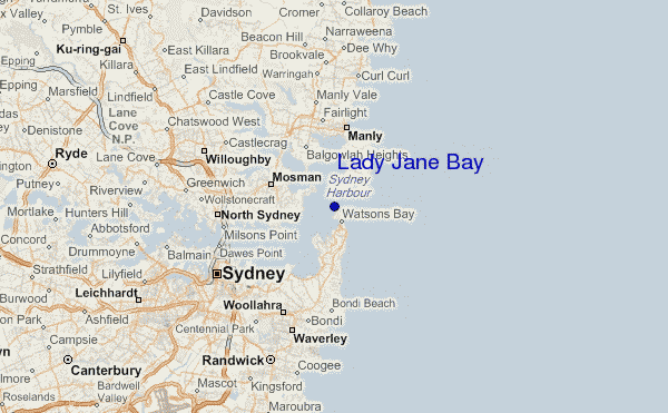 mapa de ubicación de Lady Jane Bay