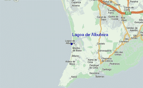 mapa de ubicación de Lagoa de Albufeira