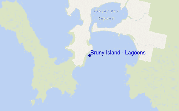 mapa de ubicación de Bruny Island - Lagoons