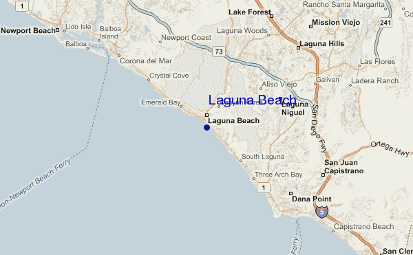mapa de ubicación de Laguna Beach