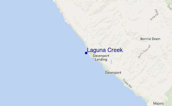 mapa de ubicación de Laguna Creek