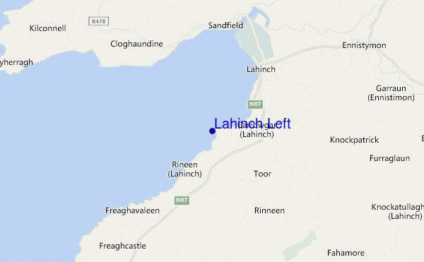 mapa de ubicación de Lahinch Left