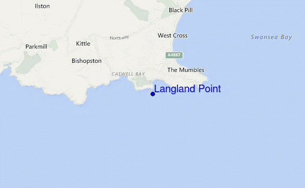 mapa de ubicación de Langland Point
