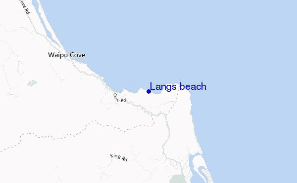 mapa de ubicación de Langs beach
