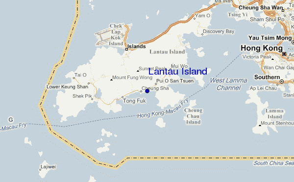 mapa de ubicación de Lantau Island