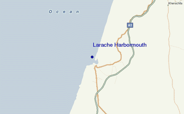 mapa de ubicación de Larache Harbormouth