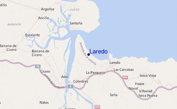mapa de ubicación de Laredo