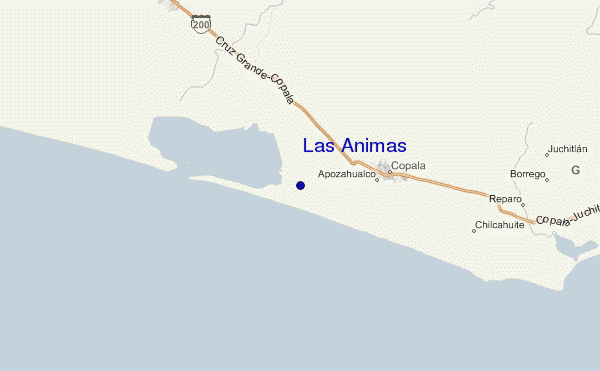 mapa de ubicación de Las Animas