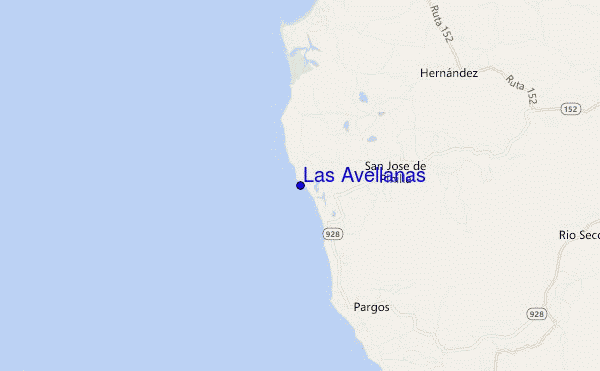 mapa de ubicación de Las Avellanas