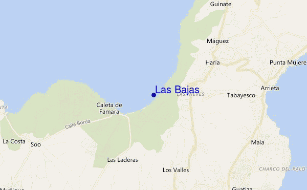 mapa de ubicación de Las Bajas