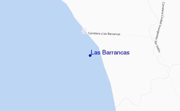 mapa de ubicación de Las Barrancas